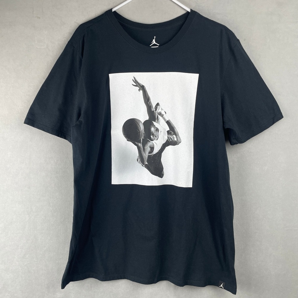 Jordan Sportswear‎ Flight Heritage Graphic T Shirt Black Air MJ Iconic Jumpman L